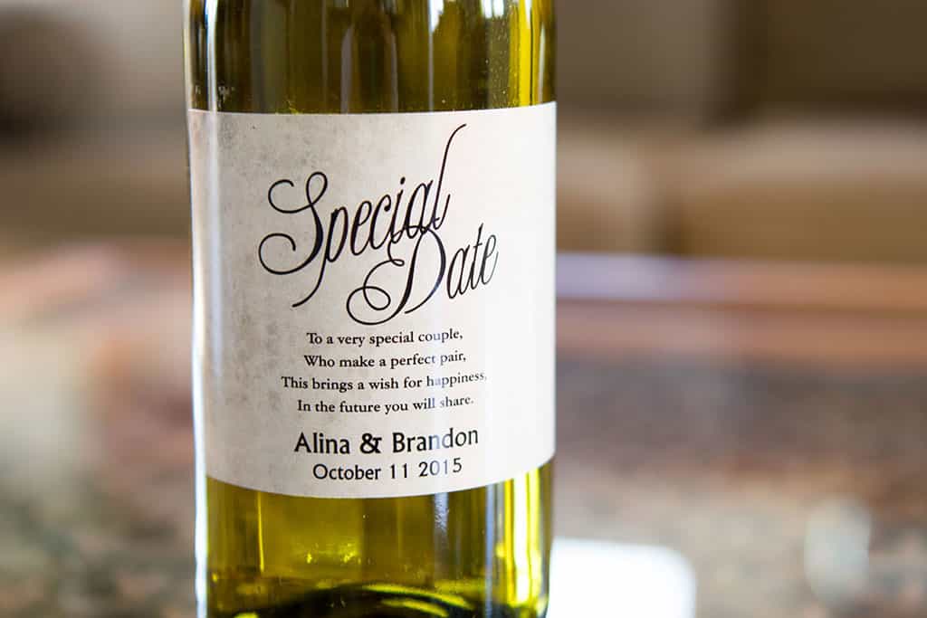 wine label design for wedding